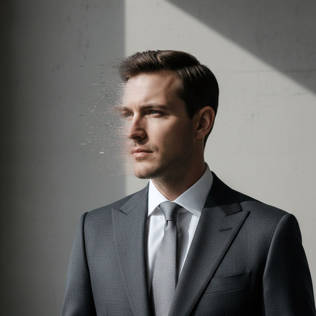 Executive portrait of a business leader in tailored formalwear, symbolizing responsibility, stewardship, and protecting company culture